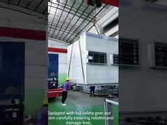 jetex Workers are carefully loading large AC units onto the truck for shipment.